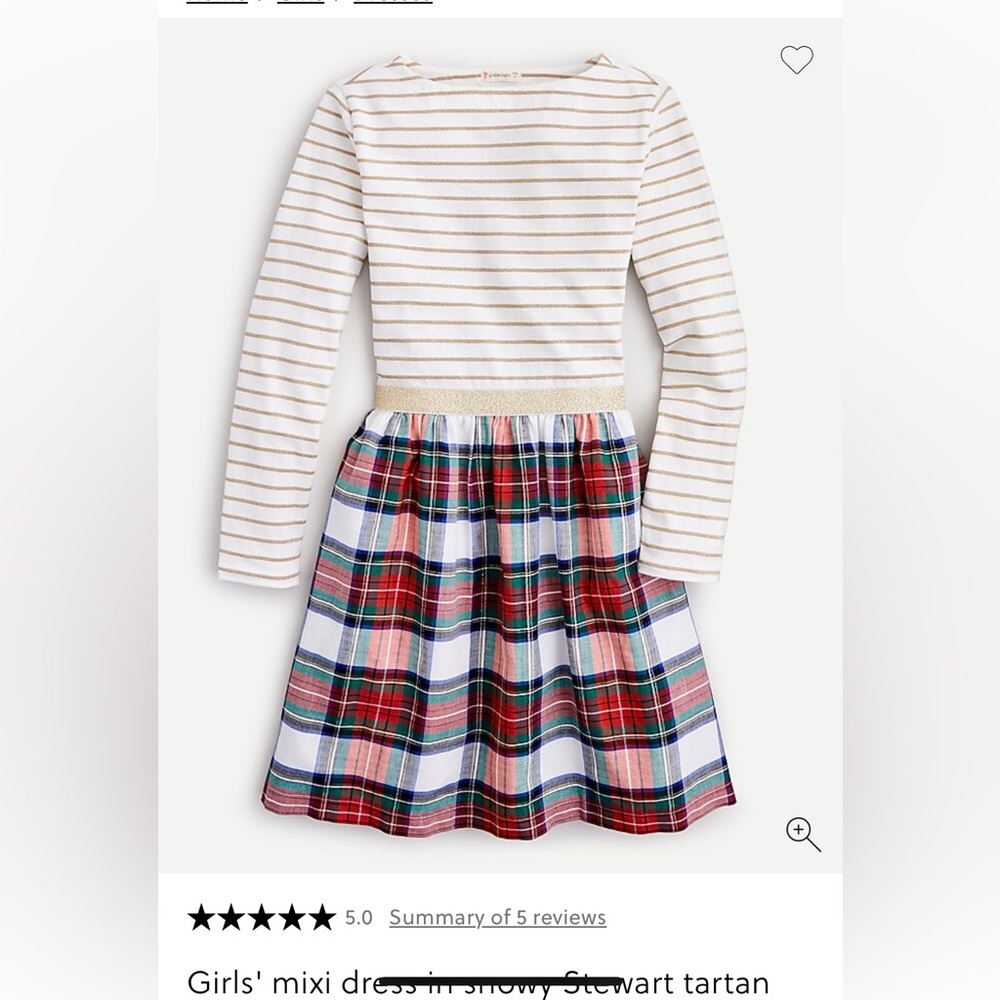 J. Crew Crewcuts mixi dress snowy Stewart tartan stripe fit & flare girls 10
